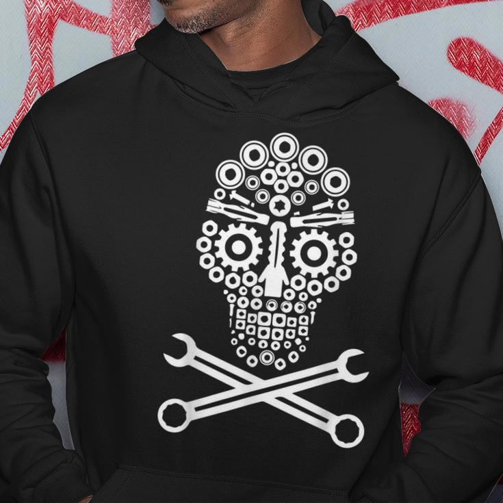 Mechanical Engineer Skull Mechanic Lazy Costume Gift Hoodie Unique Gifts