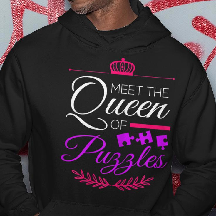 Meet The Queen Of Puzzles Queen Puzzle Kooky Puzzle Lovers Men Hoodie Graphic Print Hooded Sweatshirt Funny Gifts