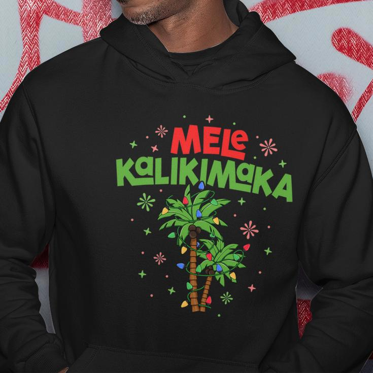 Mele Kalikimaka Hawaiian Christmas Palm Tree Lights Xmas Hoodie Unique Gifts