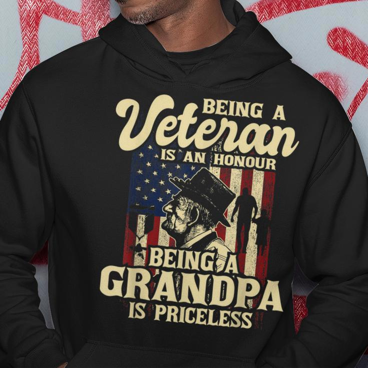 Mens Being A Veteran Is An Honour - Patriotic Us Veteran Grandpa Hoodie Funny Gifts