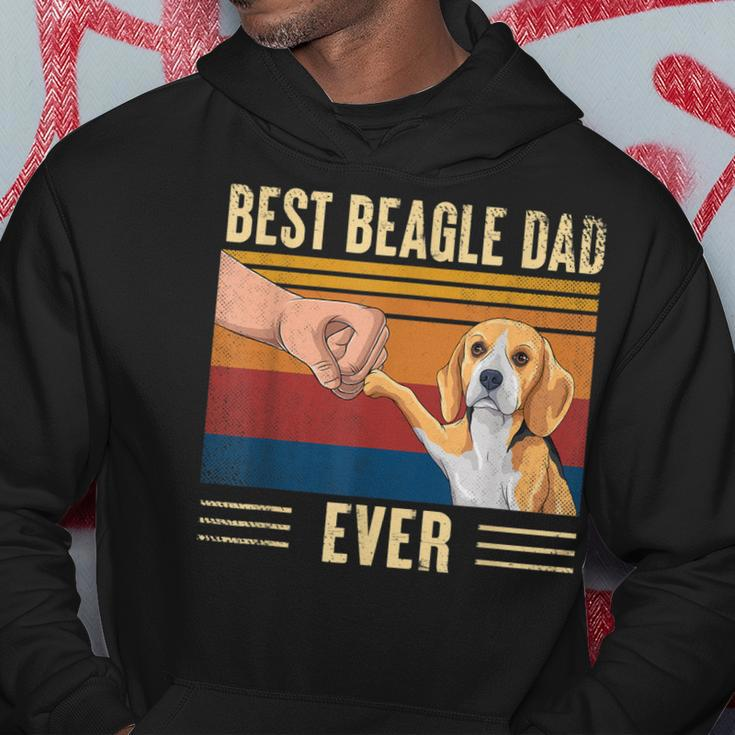 Mens Best Beagle Dad Ever Vintage Fist Bump Funny Dog Lover Hoodie Funny Gifts