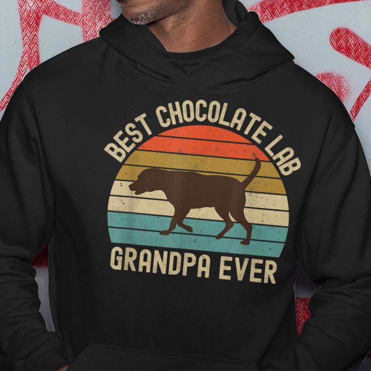Mens Best Chocolate Lab Grandpa Ever Labrador Retriever Vintage Hoodie Unique Gifts