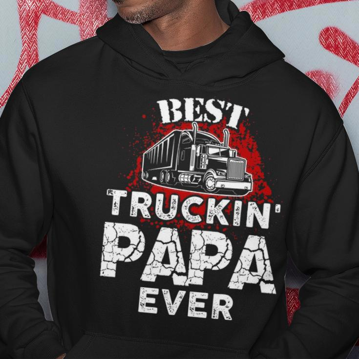 Mens Best Truckin Papa Ever Trucker Grandpa Hoodie Funny Gifts