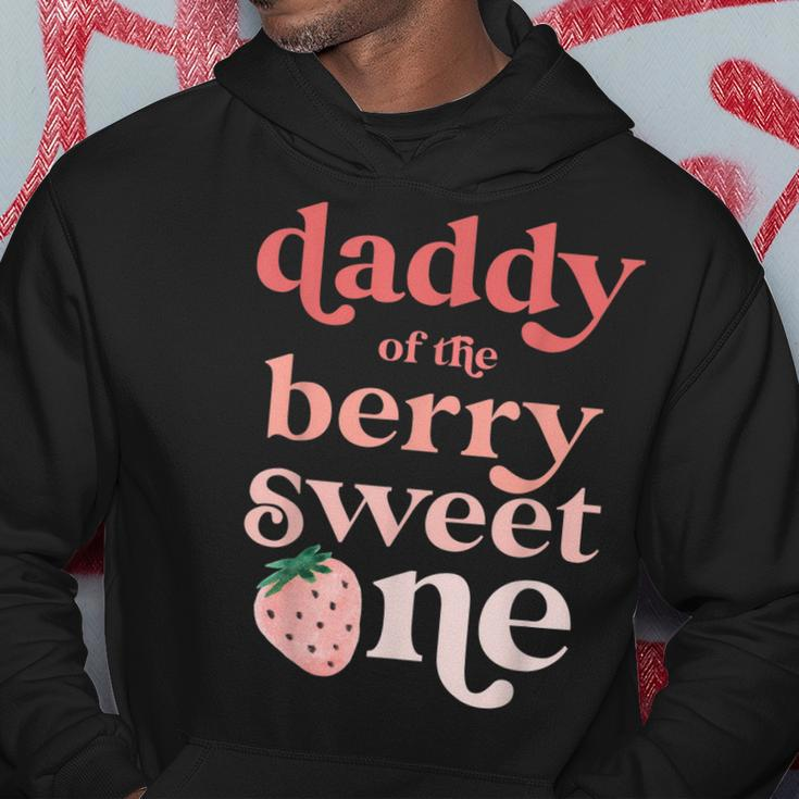 Mens Daddy Of The Berry Sweet One Strawberry First Birthday 1St Hoodie Funny Gifts