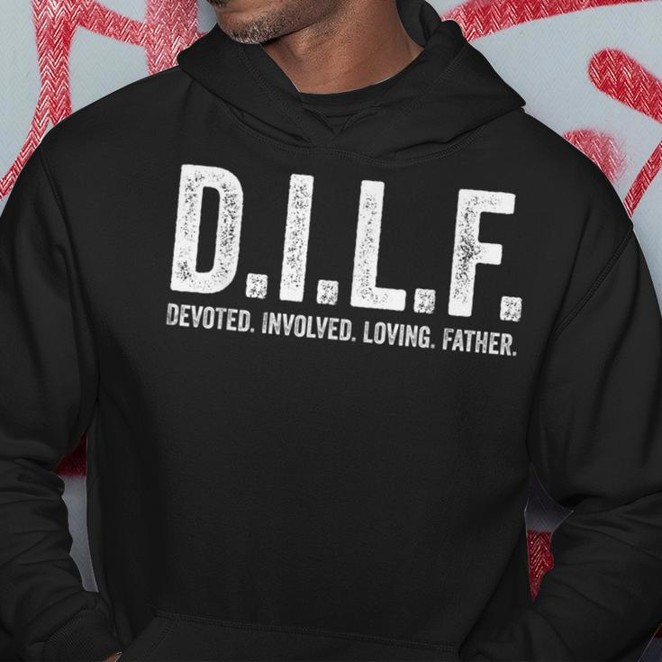 Mens Dilf Men Funny Fathers Day Gift For Dad Hoodie Unique Gifts