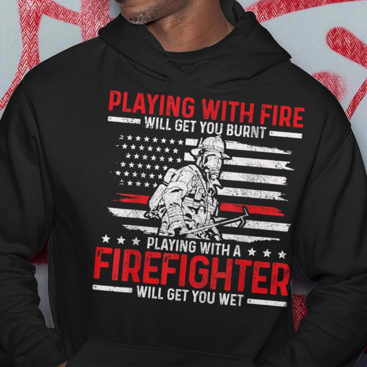 Mens Firefighter Funny Quote Fireman Patriotic Fire Fighter Gift Hoodie Funny Gifts