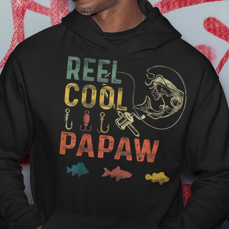 Mens Funny Fathers Day Vintage Fishing Reel Cool Papaw Hoodie Personalized Gifts