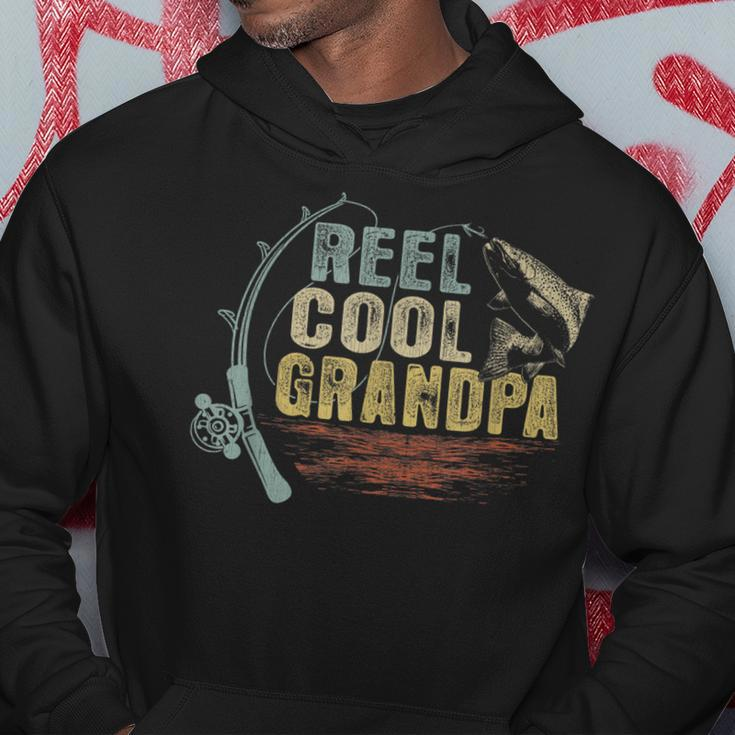 Mens Funny Fishing Vintage Reel Cool Grandpa Hoodie Unique Gifts