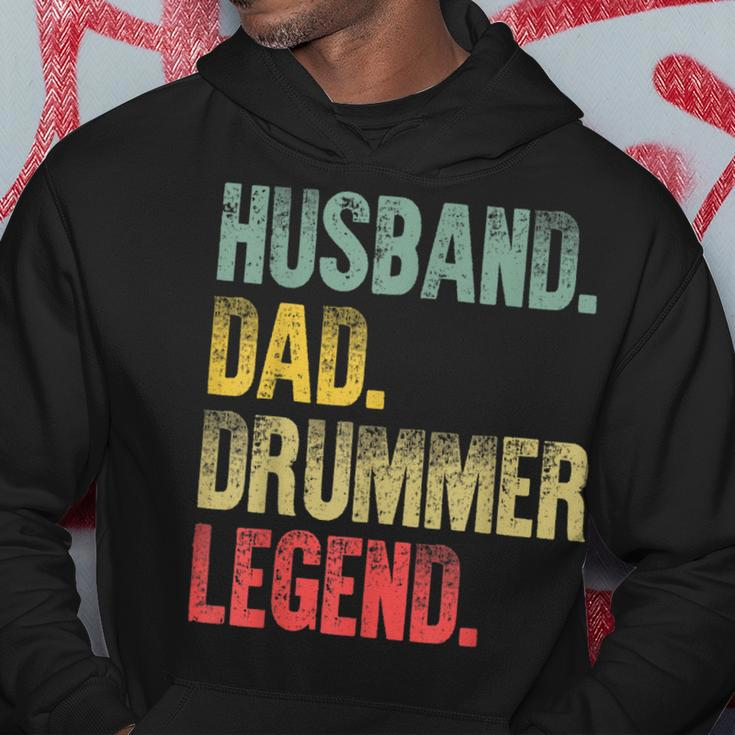 Mens Funny Vintage Gift Husband Dad Drummer Legend Retro Hoodie Funny Gifts