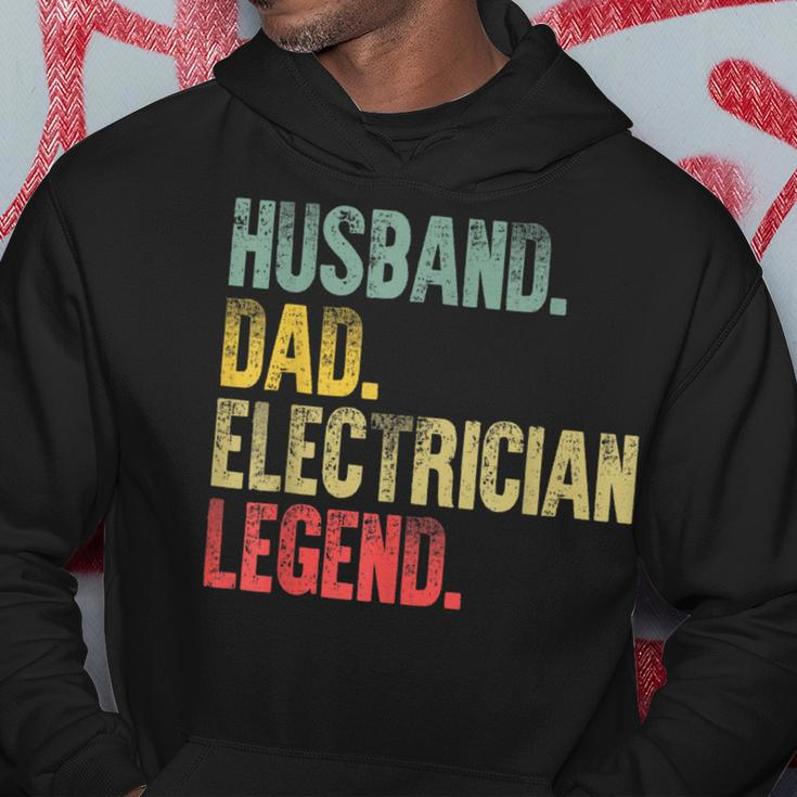 Mens Funny Vintage Husband Dad Electrician Legend Retro Hoodie Funny Gifts