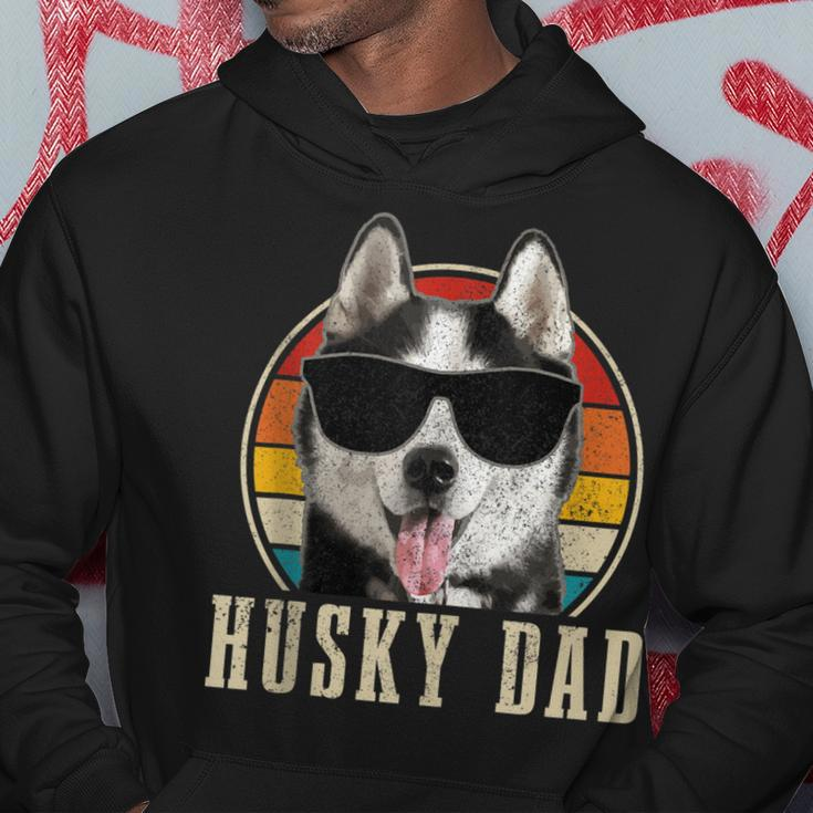 Mens Husky Dad Funny Dog Sunglasses Vintage Siberian Husky Hoodie Funny Gifts