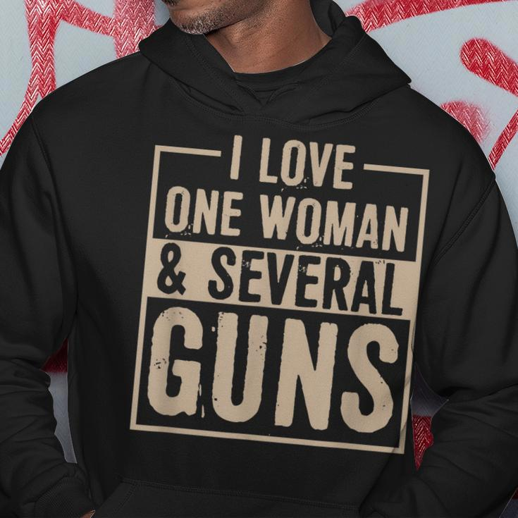 Mens I Love One Woman And Several Guns Funny 2Nd Amendment Gift Hoodie Unique Gifts