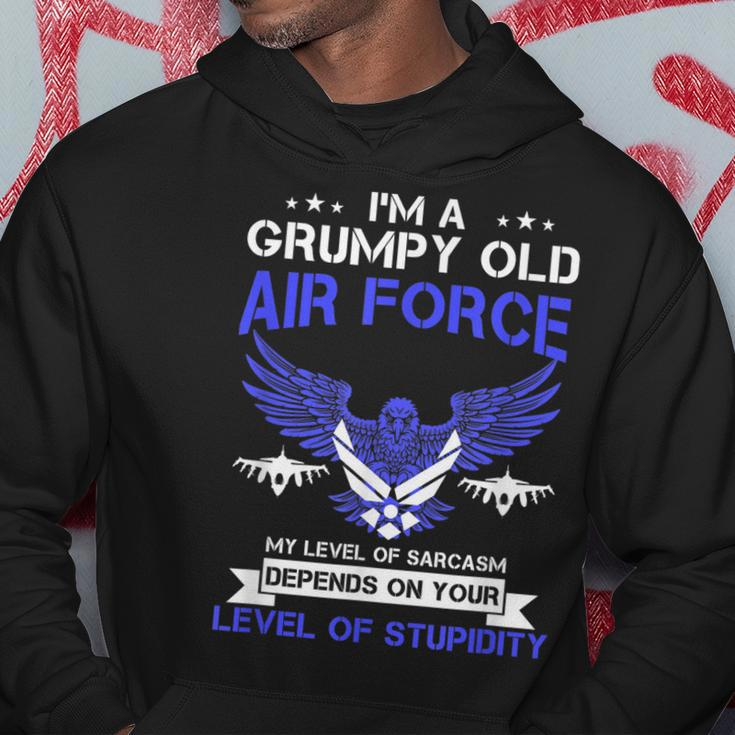 Mens Im A Grumpy Old Air Force Veteran| Veteran Men Hoodie Graphic Print Hooded Sweatshirt Funny Gifts