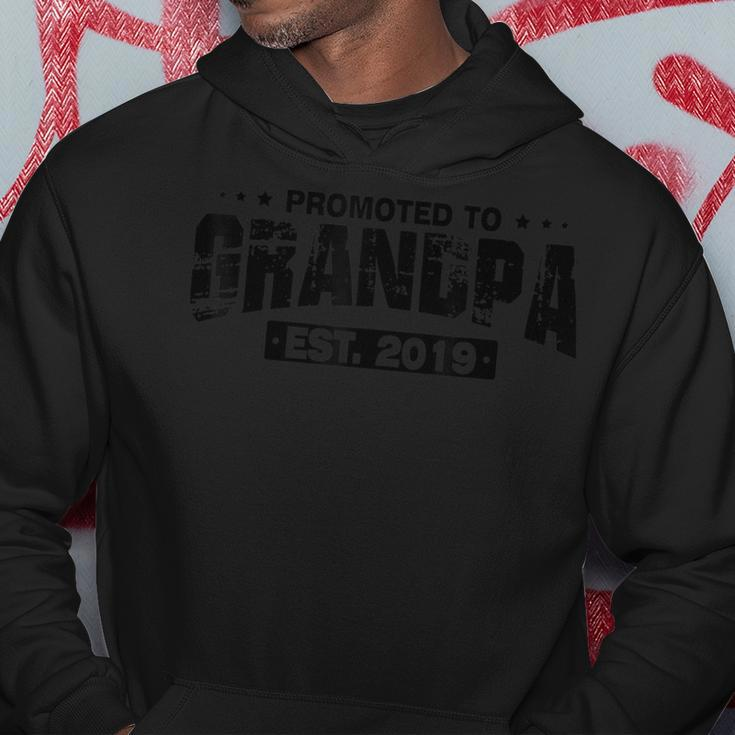 Mens Men Humor Promoted To Grandpa Est 2019 Fathers Day Hoodie Unique Gifts