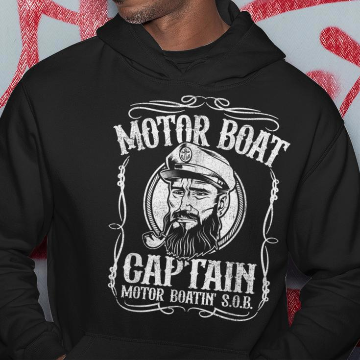 Mens Motor Boat Captain Funny Pontoon Boating Motor Boatin Lake Hoodie Unique Gifts