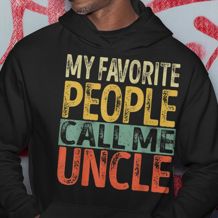Mens My Favorite People Call Me Uncle Vintage Retro Fathers Day Hoodie Funny Gifts
