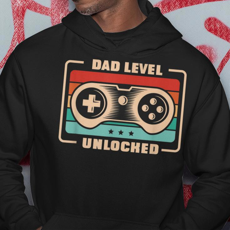 Mens New Dad Vintage Dad Level Unlocked Father Hoodie Funny Gifts