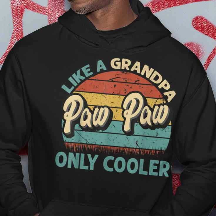Mens Paw Paw Like A Grandpa Only Cooler Vintage Dad Fathers Day Hoodie Funny Gifts