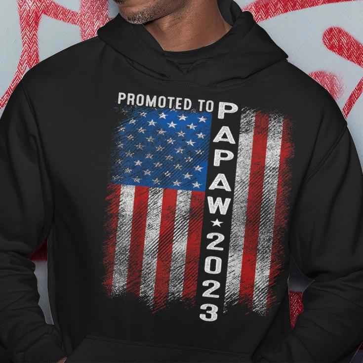 Mens Promoted To Papaw 2023 First Time Fathers Day New Dad Hoodie Personalized Gifts