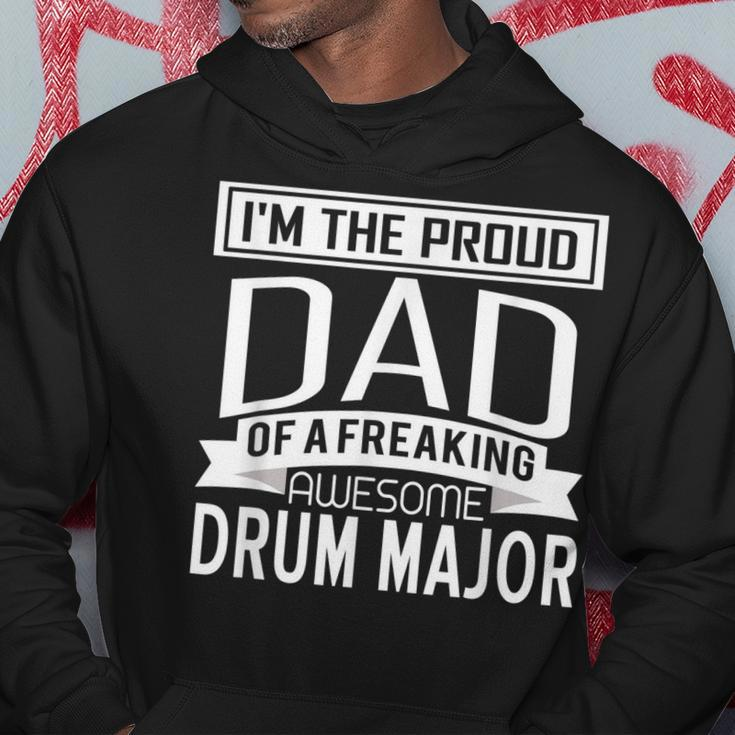 Mens Proud Dad Awesome Drum Major Marching Band Fathers Gift Men Hoodie Graphic Print Hooded Sweatshirt Funny Gifts