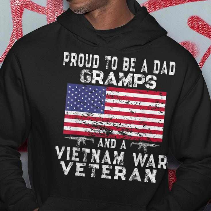 Mens Proud Dad Gramps Vietnam Veteran - Vintage Us Flag Grandpa Hoodie Funny Gifts