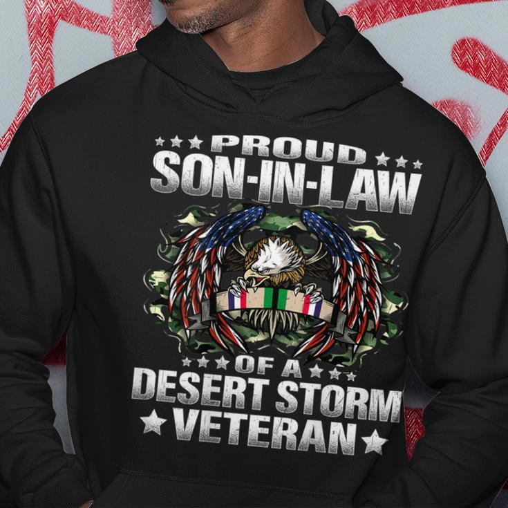 Mens Proud Son-In-Law Of A Desert Storm Veteran Vets Family Gift Men Hoodie Graphic Print Hooded Sweatshirt Funny Gifts