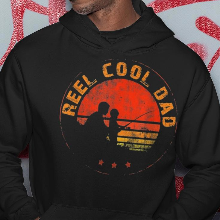 Mens Retro Reel Cool Dad Fishing Daddy Vintage Fathers Day Gift Hoodie Funny Gifts