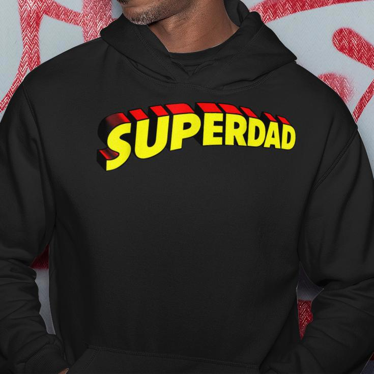 Mens Superdad Super Dad Super Hero Superhero Fathers Day Vintage Hoodie Funny Gifts