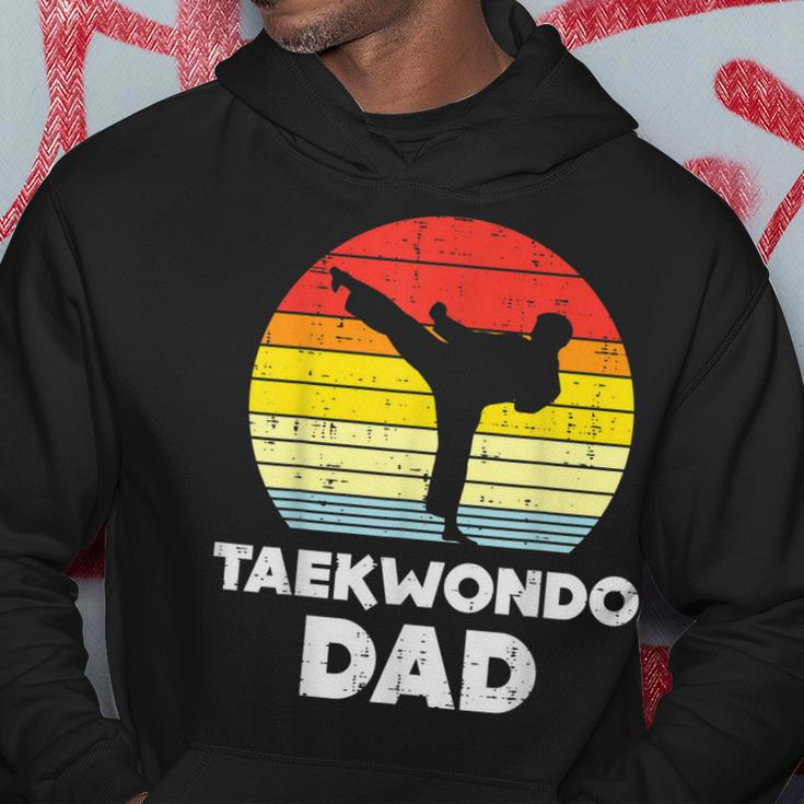Mens Taekwondo Dad Sunset Retro Korean Martial Arts Men Gift Hoodie Funny Gifts
