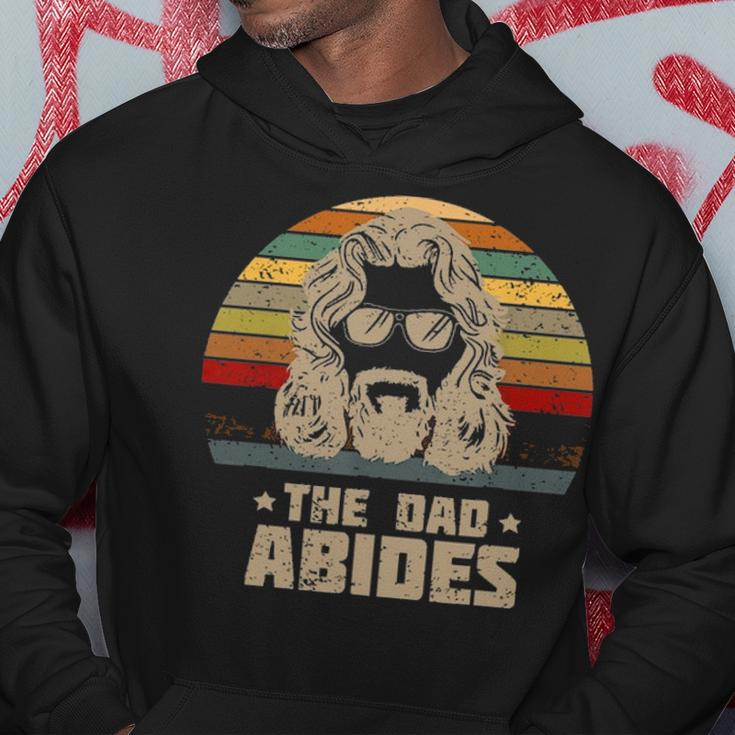 Mens The Dad Abides Retro Fathers Day Hoodie Funny Gifts