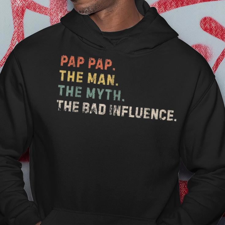 Mens The Man The Myth Bad Influence Pap Pap Xmas Fathers Day Gift Hoodie Funny Gifts