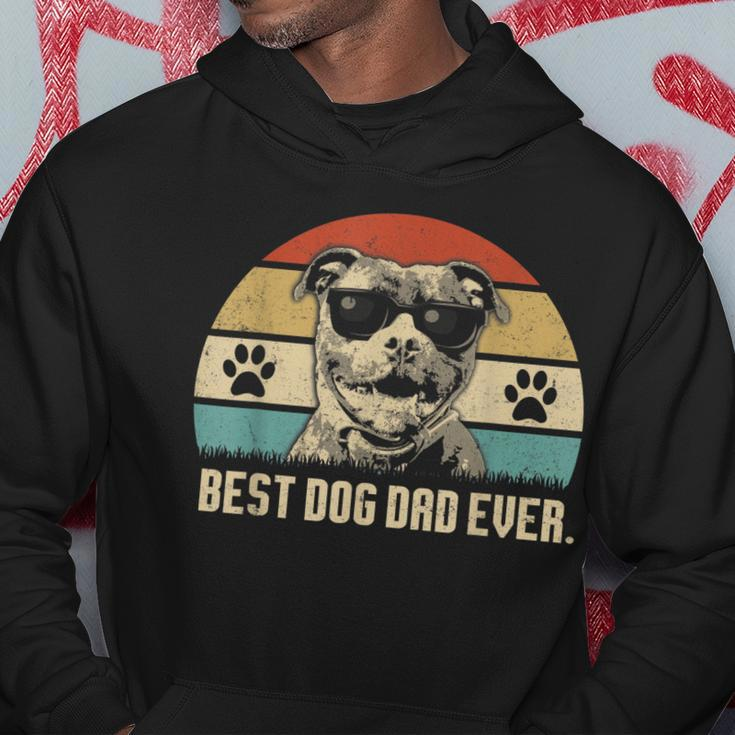 Mens Vintage Best Pitbull Dog Dad Ever Fathers Day Hoodie Funny Gifts
