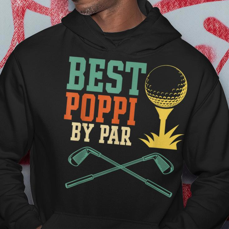Mens Vintage Best Poppi By Par Disc Golf Gift Dad Fathers Papa Hoodie Funny Gifts