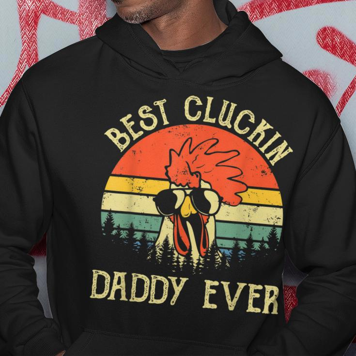 Mens Vintage Chicken Dad Best Cluckin Daddy Ever Proud Farmer Hoodie Funny Gifts