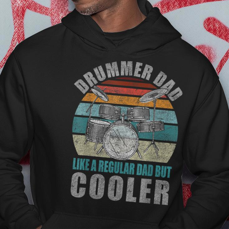 Mens Vintage Drummer Dad Like A Regular Dad Gift For Fathers Day Hoodie Funny Gifts