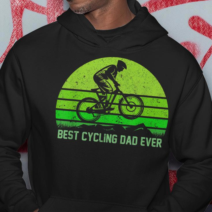 Mens Vintage Retro Best Cycling Dad Ever Funny Mountain Biking Hoodie Funny Gifts