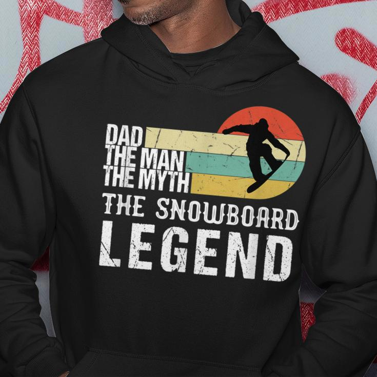 Mens Vintage Snowboard Dad The Man The Myth Snowboard Gift Hoodie Funny Gifts