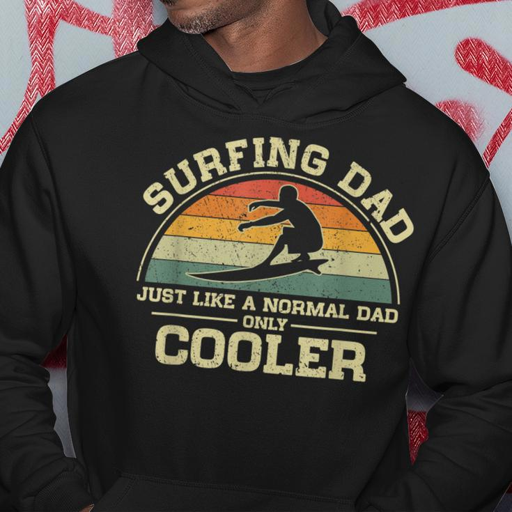Mens Vintage Surfing Dad Just Like A Normal Dad Only Cooler Hoodie Funny Gifts
