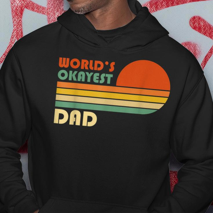 Mens Worlds Okayest Dad - Funny Father Gift - Retro Vintage Hoodie Funny Gifts