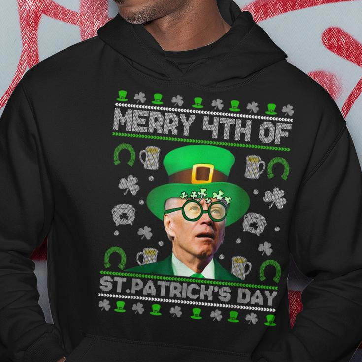 Merry 4Th Of St Patricks Day Joe Biden Leprechaun Hat Ugly Hoodie Unique Gifts