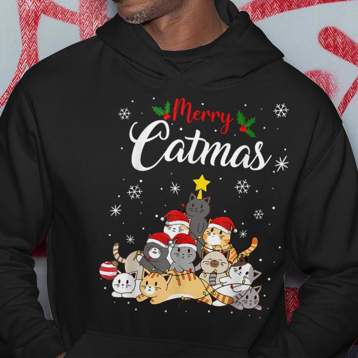 Merry Catmas Funny Cat Mom Cat Dad Christmas Cat Hoodie Unique Gifts