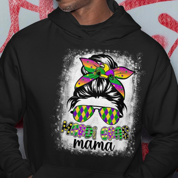 Messy Bun Hair Glasses New Orleans Carnival Mardi Gras Mama Hoodie Personalized Gifts