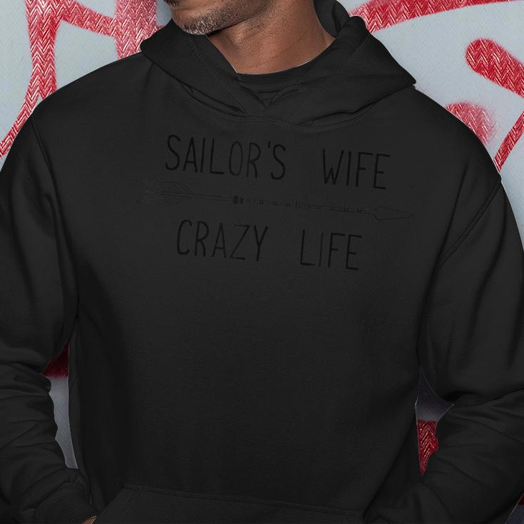 Military Sailors Wife Crazy LifeMen Hoodie Graphic Print Hooded Sweatshirt Funny Gifts