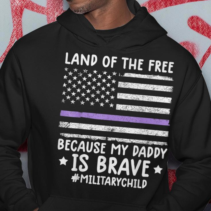 Month Of The Military Land Of Free Because My Daddy Is Brave Hoodie Unique Gifts