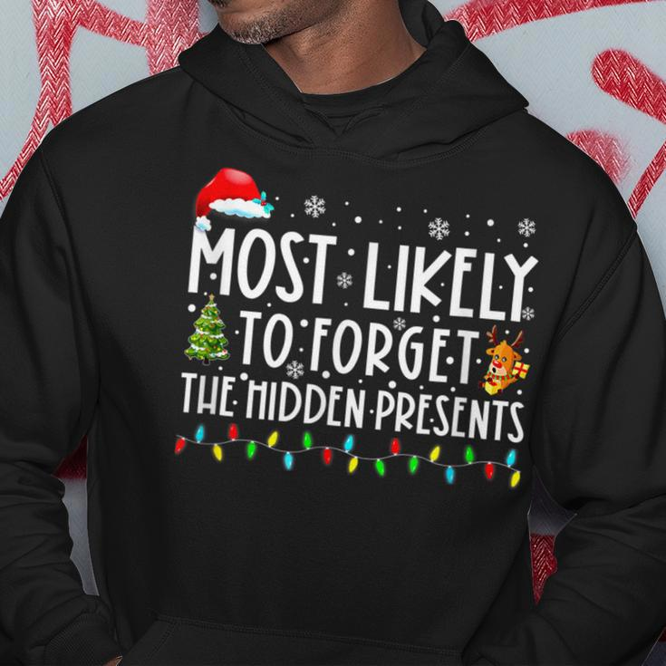 Most Likely To Forget The Hidden Presents Funny Christmas Men Hoodie Graphic Print Hooded Sweatshirt Funny Gifts
