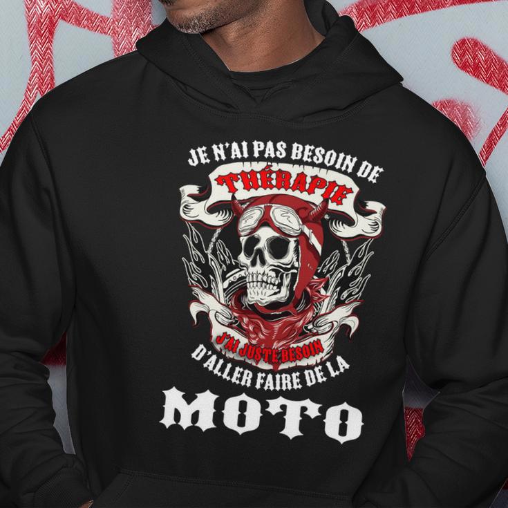 Motorrad-Enthusiasten Hoodie Totenkopf & Ich brauche keine Therapie Lustige Geschenke