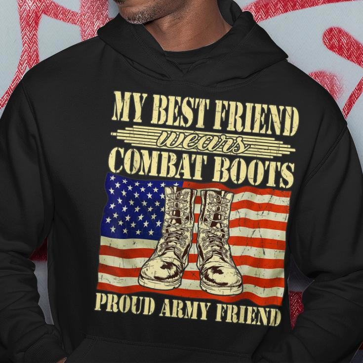 My Best Friend Wears Combat Boots Proud Army Friend Buddy Hoodie Funny Gifts
