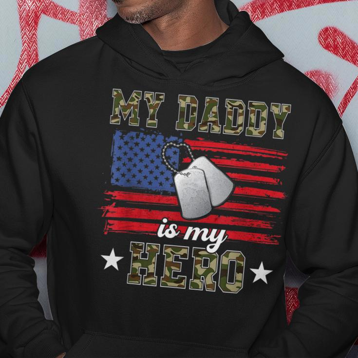 My Daddy Is My Hero Military Dad American Flag Army Proud Ar Hoodie Funny Gifts