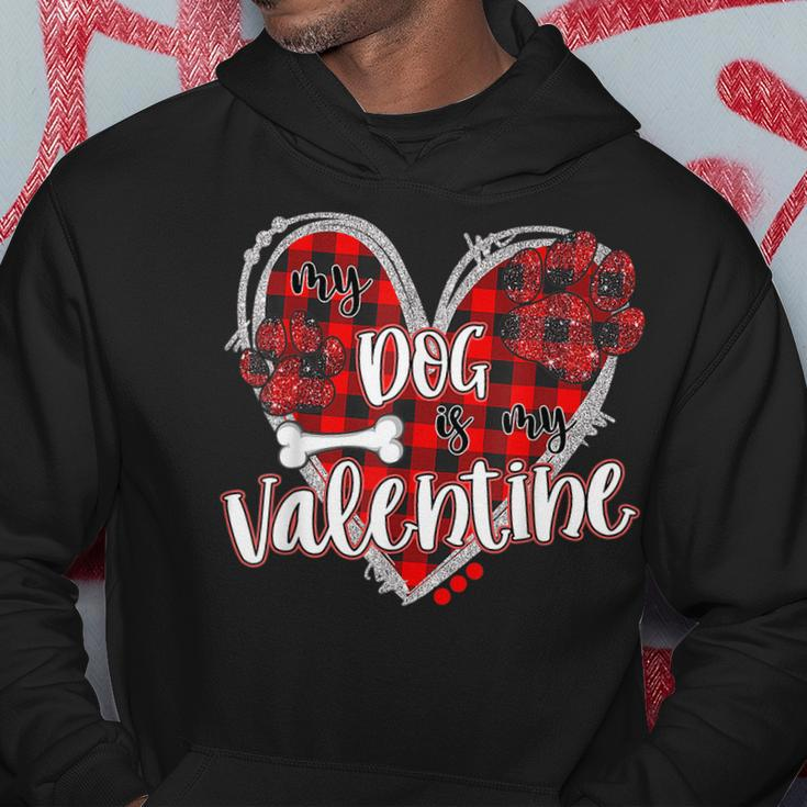 My Dog Is My Valentine Valentines Day V2 Men Hoodie Graphic Print Hooded Sweatshirt Funny Gifts