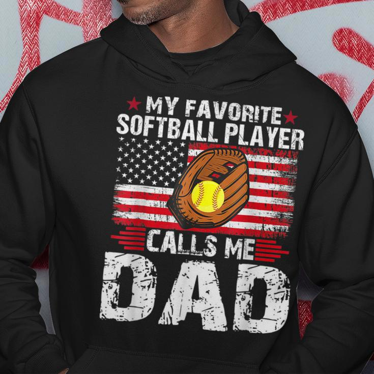My Favorite Softball Player Calls Me Dad Softball Dad Hoodie Unique Gifts